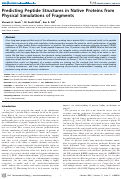 Cover page: Predicting Peptide Structures in Native Proteins from Physical Simulations of Fragments