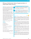 Cover page: Efficacy of Fat-Soluble Vitamin Supplementation in Infants With Biliary Atresia