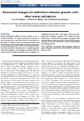 Cover page: Structural changes for adult‐born dentate granule cells after status epilepticus