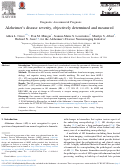 Cover page: Alzheimer's disease severity, objectively determined and measured