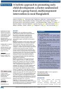 Cover page: A holistic approach to promoting early child development: a cluster randomised trial of a group-based, multicomponent intervention in rural Bangladesh.