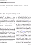 Cover page: Air-Bearing Shear Force in the Head–Disk Interface of Hard Disk