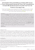 Cover page: Chlorhexidine gluconate bathing in children with cancer or those undergoing hematopoietic stem cell transplantation: A double‐blinded randomized controlled trial from the Children's Oncology Group