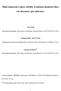 Cover page: High-temperature phase stability of hafnium aluminate films for alternative gate dielectrics