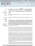 Cover page: A splice variant in KRT71 is associated with curly coat phenotype of Selkirk Rex cats