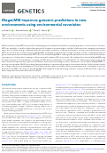 Cover page: MegaLMM improves genomic predictions in new environments using environmental covariates.