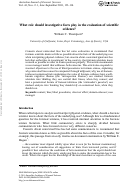 Cover page: What role should investigative facts play in the evaluation of scientific evidence?