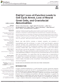 Cover page: Pak1ip1 Loss-of-Function Leads to Cell Cycle Arrest, Loss of Neural Crest Cells, and Craniofacial Abnormalities