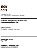 Cover page: The Benefits of Being Minority:The Ethnic Status of the Japanese-Brazilians in Brazil