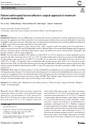 Cover page: Patient and hospital factors influence surgical approach in treatment of acute cholecystitis