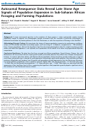 Cover page: Autosomal Resequence Data Reveal Late Stone Age Signals of Population Expansion in Sub-Saharan African Foraging and Farming Populations