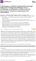 Cover page: Is Belonging to a Religious Organization Enough? Differences in Religious Affiliation Versus Self-Ratings of Spirituality on Behavioral and Psychological Variables in Individuals with Heart Failure