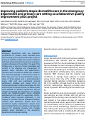 Cover page: Improving pediatric atopic dermatitis care in the emergency department and primary care setting: a collaborative quality improvement pilot project