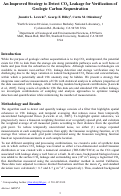 Cover page: An improved strategy to detect carbon dioxide leakage for verification of geologic carbon sequestration