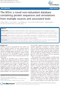 Cover page: The M5nr: a novel non-redundant database containing protein sequences and annotations from multiple sources and associated tools.