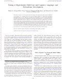 Cover page: Timing of High-Quality Child Care and Cognitive, Language, and Preacademic Development