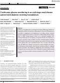 Cover page: Continuous glucose monitoring in an end‐stage renal disease patient with diabetes receiving hemodialysis