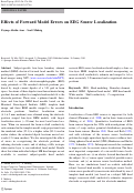 Cover page: Effects of Forward Model Errors on EEG Source Localization