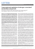 Cover page: Transcriptional regulation of nitrogen-associated metabolism and growth