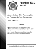 Cover page: Japan’s Defense White Paper as a Tool for Promoting Defense Transparency