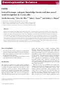 Cover page: Lexical leverage: category knowledge boosts real-time novel word recognition in 2-year-olds.