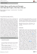 Cover page: Mobile Phones and Psychosocial Therapies with Vulnerable People: a First State of the Art