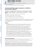 Cover page: Increasing adult hippocampal neurogenesis is sufficient to improve pattern separation