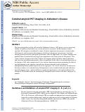 Cover page: Cerebral amyloid PET imaging in Alzheimer’s disease