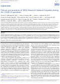 Cover page: Policies and practices of SHEA Research Network hospitals during the COVID-19 pandemic.