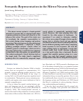 Cover page: Semantic Representation in the Mirror Neuron System