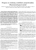 Cover page: Progress in studying scintillator proportionality:  Phenomenological model