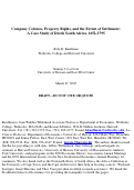 Cover page: Company Colonies, Property Rights, and the Extent of Settlement: