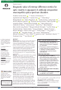 Cover page: Diagnostic value of intereye difference metrics for optic neuritis in aquaporin-4 antibody seropositive neuromyelitis optica spectrum disorders.