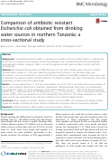 Cover page: Comparison of antibiotic resistant Escherichia coli obtained from drinking water sources in northern Tanzania: a cross-sectional study