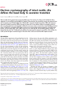 Cover page: Electron cryotomography of intact motile cilia defines the basal body to axoneme transition