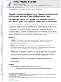 Cover page: Therapist adherence to family‐based treatment for adolescents with anorexia nervosa: A multi‐site exploratory study