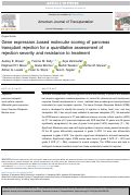 Cover page: Gene Expression-based Molecular Scoring of Pancreas Transplant Rejection for a Quantitative Assessment of Rejection Severity and Resistance to Treatment