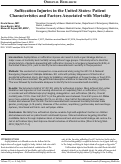 Cover page: Suffocation Injuries in the United States: Patient Characteristics and Factors Associated with Mortality