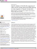 Cover page: Specific ablation of the NCoR corepressor δ splice variant reveals alternative RNA splicing as a key regulator of hepatic metabolism