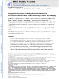 Cover page: Integrated Dissection of Cysteine Oxidative Post-translational Modification Proteome During Cardiac Hypertrophy.
