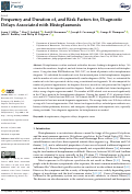 Cover page: Frequency and Duration of, and Risk Factors for, Diagnostic Delays Associated with Histoplasmosis