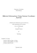 Cover page: Efficient Deformations Using Custom Coordinate Systems