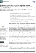 Cover page: Evaluation of a Novel Dry Powder Surfactant Aerosol Delivery System for Use in Premature Infants Supported with Bubble CPAP.