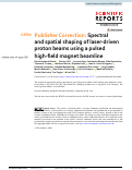 Cover page: Publisher Correction: Spectral and spatial shaping of laser-driven proton beams using a pulsed high-field magnet beamline