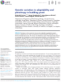 Cover page: Genetic variation in adaptability and pleiotropy in budding yeast