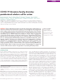 Cover page: COVID-19 threatens faculty diversity: postdoctoral scholars call for action