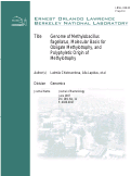 Cover page: The genome of Methylobacillus flagellatus, the molecular basis for obligate methylotrophy, 
and the polyphyletic origin of methylotrophy