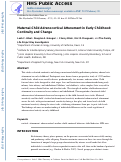 Cover page: Maternal-child adrenocortical attunement in early childhood: continuity and change.