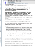 Cover page: Psychological Impact of Predictive Genetic Testing in VCP Inclusion Body Myopathy, Paget Disease of Bone and Frontotemporal Dementia.