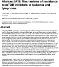 Cover page: Abstract IA16: Mechanisms of resistance to mTOR inhibitors in leukemia and lymphoma